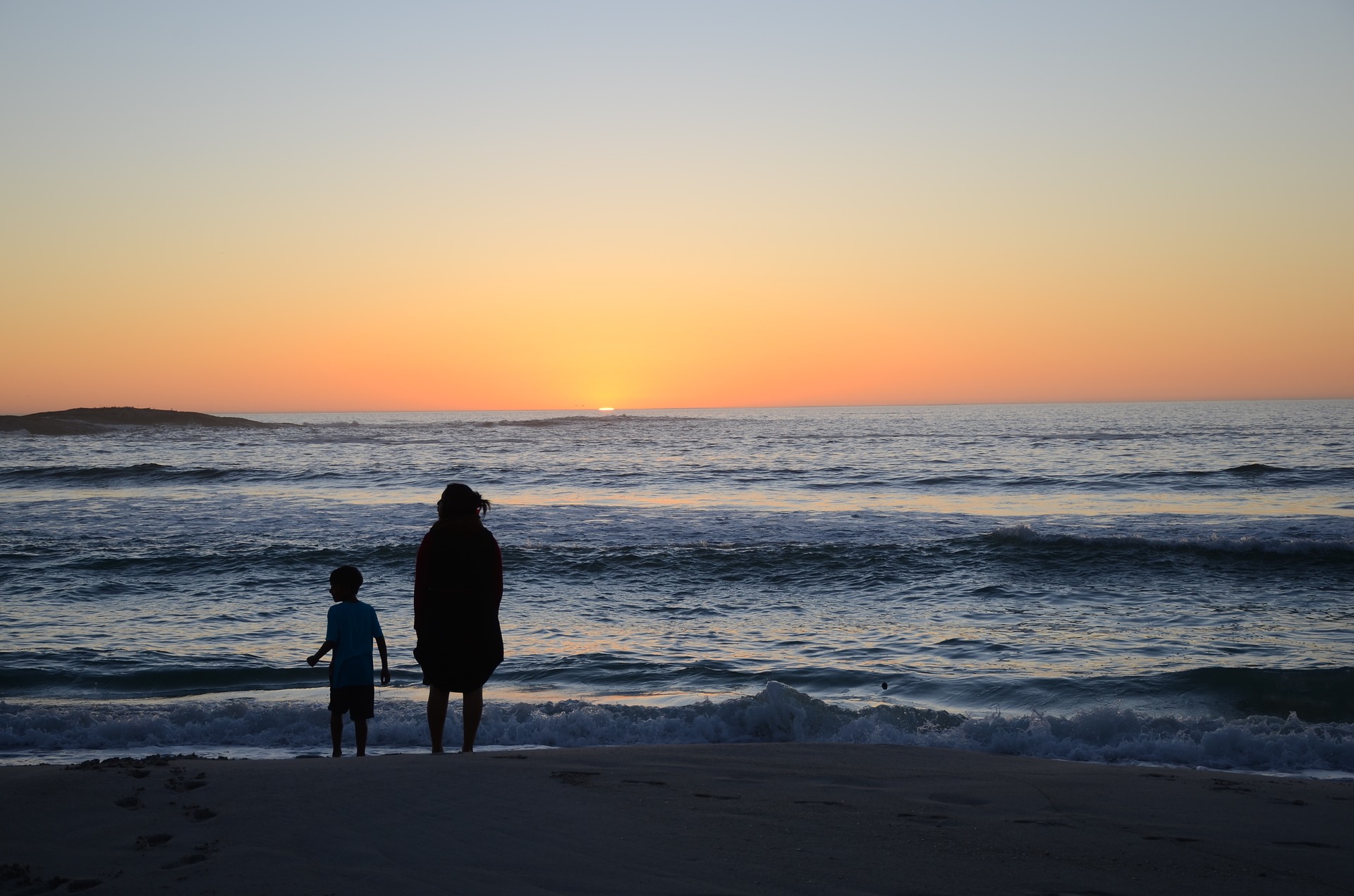 Mom and Son at Beach