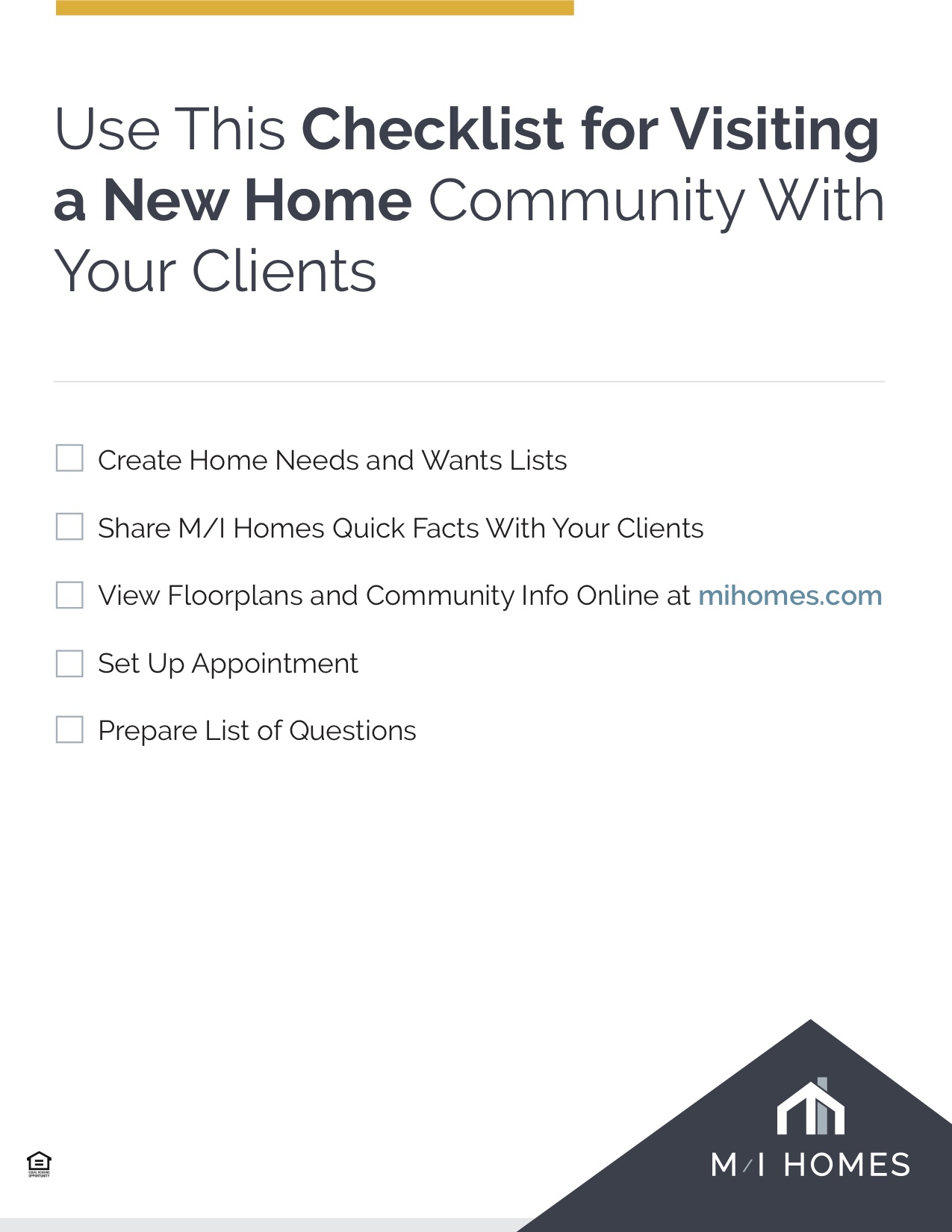 Visiting a new Home Community Checklist